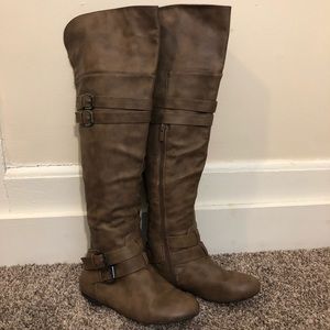 Brown riding boots